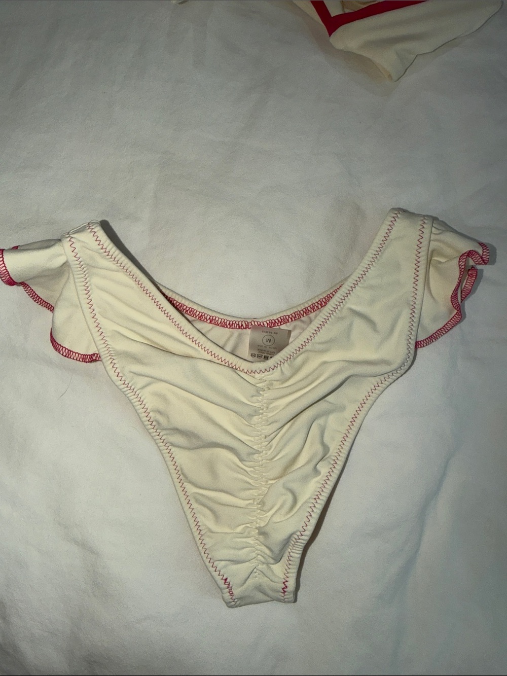 Montce Cream Bikini with Pink Trim - Picture 4 of 5